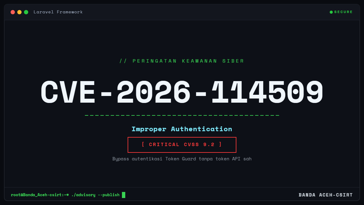 Peringatan Keamanan: Kerentanan Kritis CVE-2026-114509 pada Framework Laravel